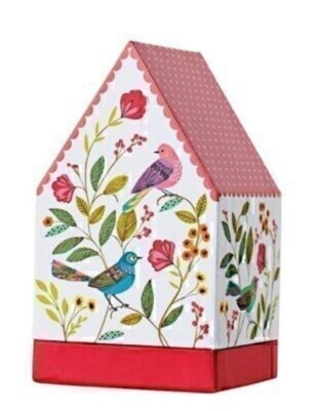 Gift Card Gift Box Inessa birds by Stewo. Although designed to put a gift card in it could also by a gift card for a small gift. Size 7x7x13cm Size of area where a small gift could be put 7x7x7cm